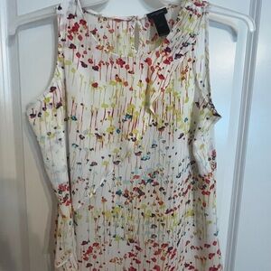 Ann Taylor Floral Sleeveless Top - Red, Yellow, Green